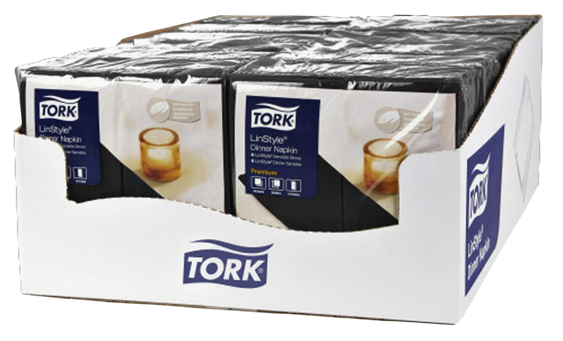 Dinerservet Tork Linstyle Premium 1/8 vouw 1-laags 390x390mm 50 vel zwart 478151 3
