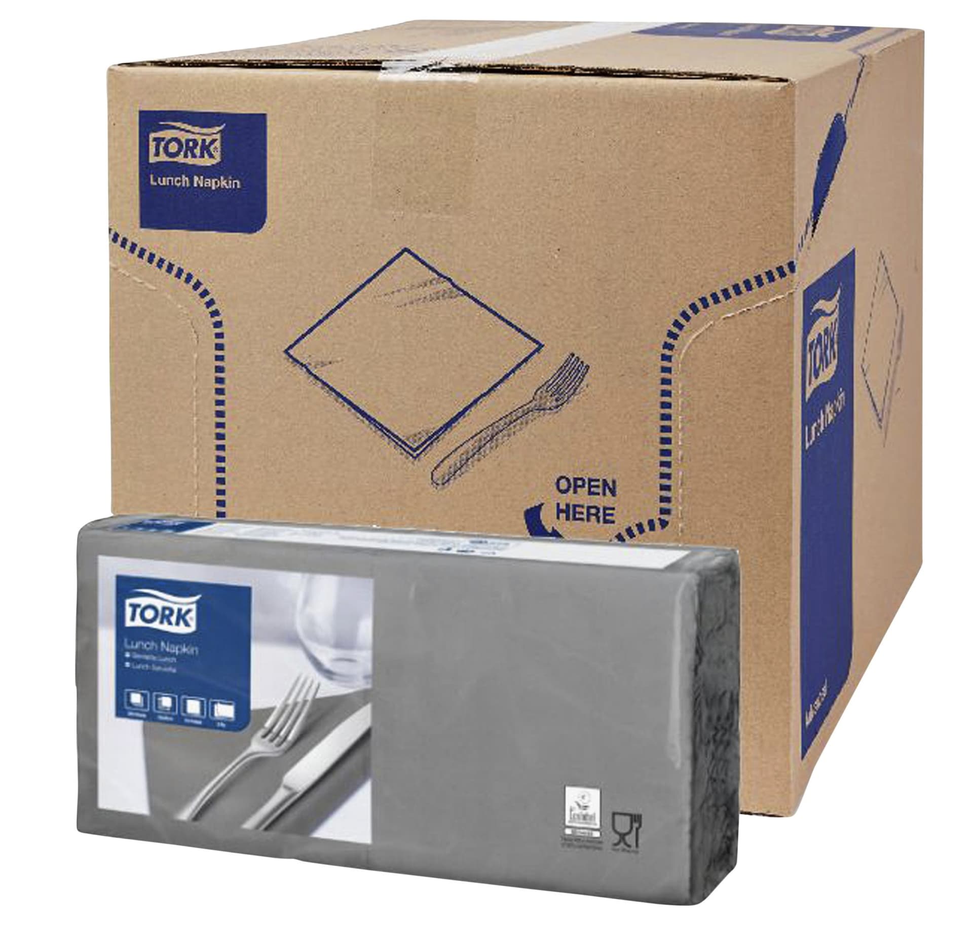 Lunchservet Tork Advanced 1/4 vouw 2-laags 328x325mm 200 vel grijs 477205 2