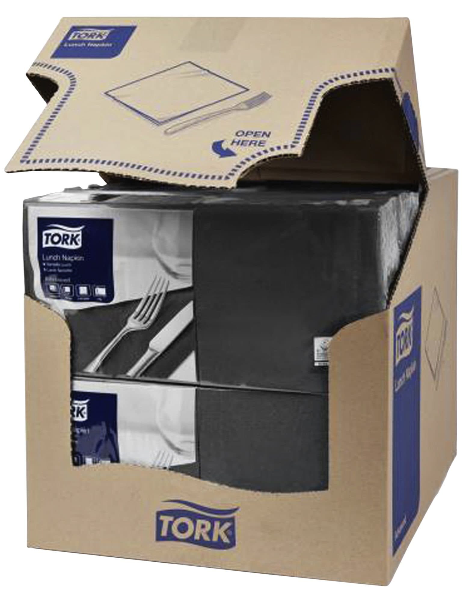 Lunchservet Tork Advanced 1/4 vouw 2-laags 328x325mm 200 vel zwart 477148 2
