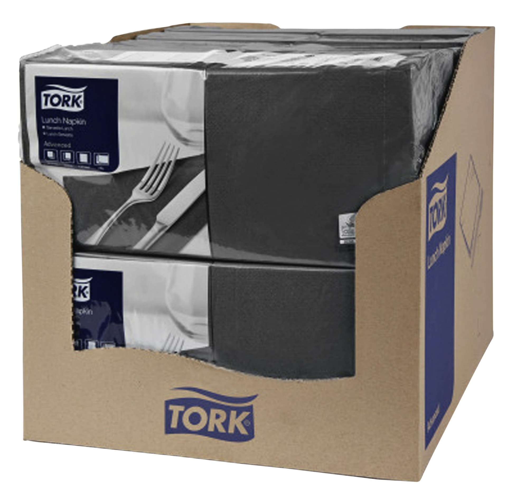 Lunchservet Tork Advanced 1/4 vouw 2-laags 328x325mm 200 vel zwart 477148 3
