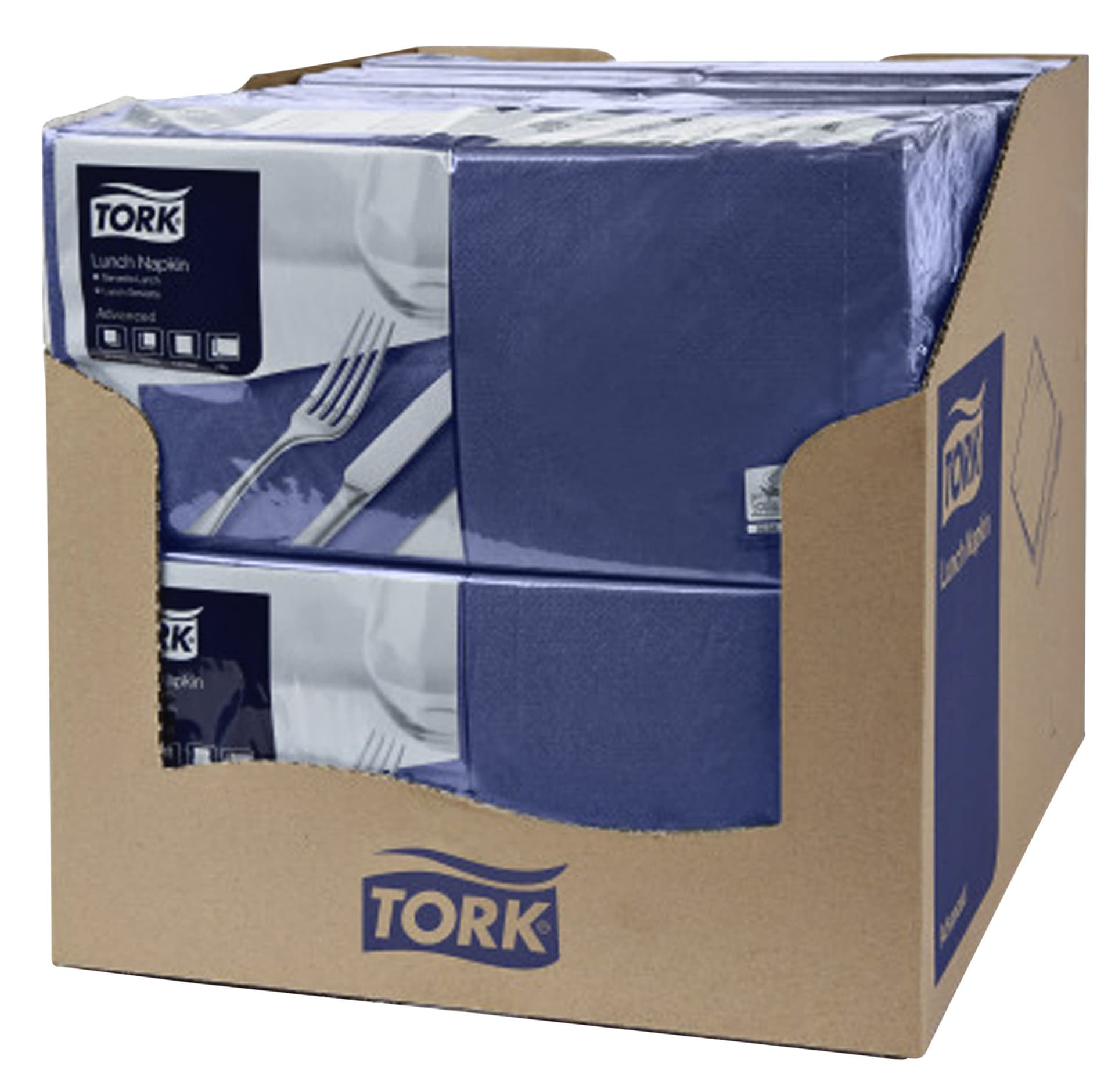 Lunchservet Tork Advanced 1/4 vouw 2-laags 328x325mm 200 vel donkerblauw 477215 3