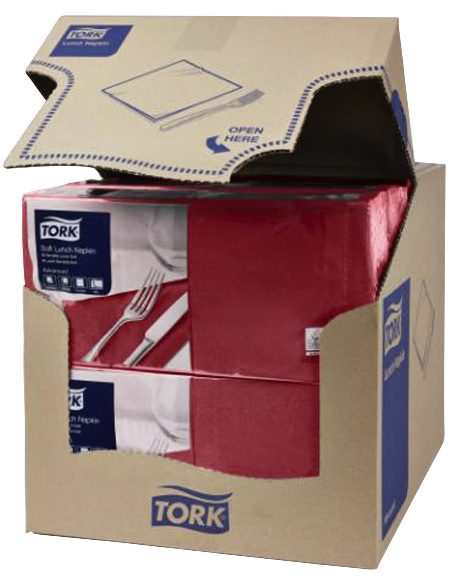 Lunchservet Tork Advanced 1/4 vouw 2-laags 328x325mm 200 vel bordeauxrood 477213 2