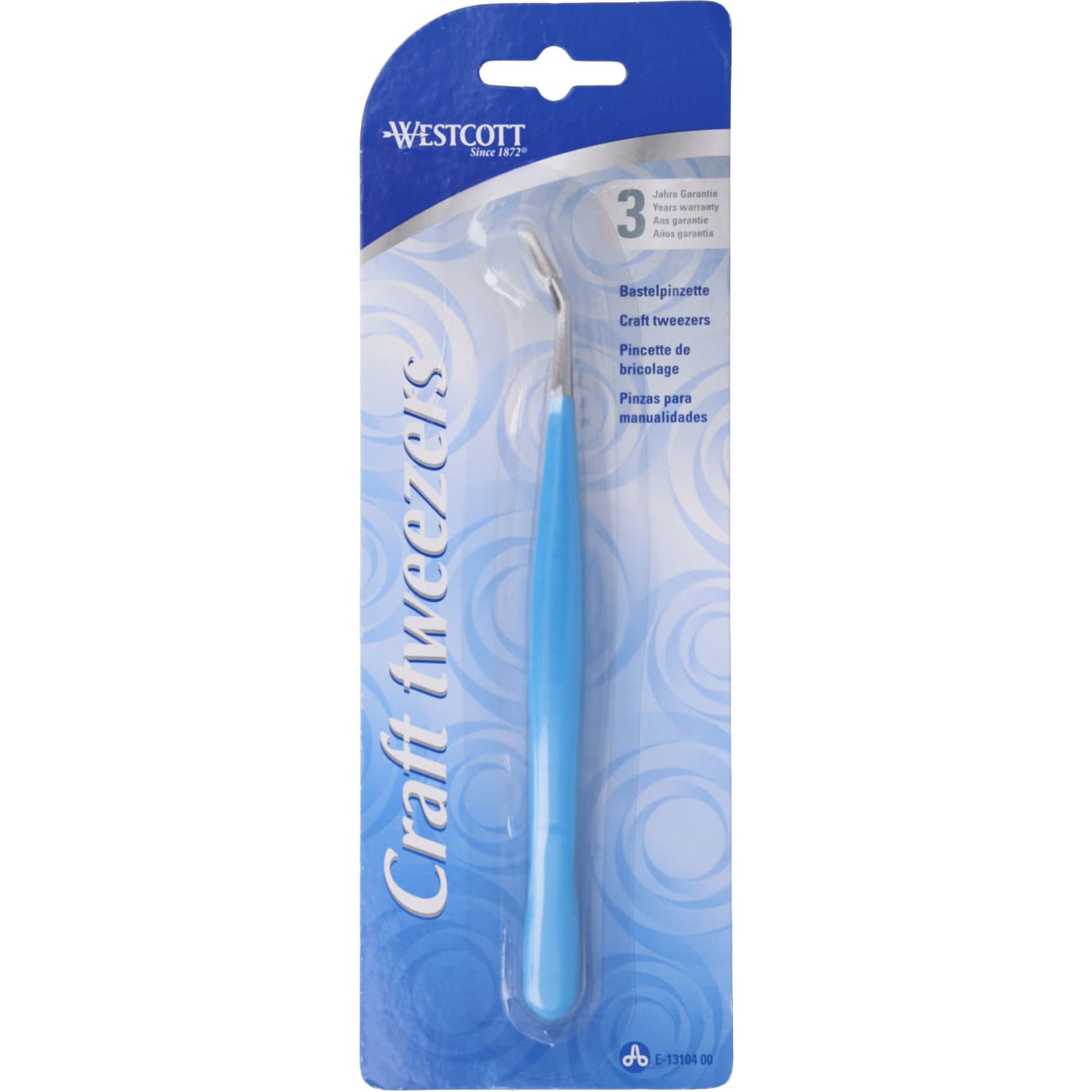 Knutselpincet Westcott 15.5cm soft grip blauw 2