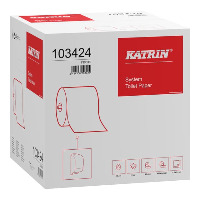 Toiletpapier Katrin systeemrol 2-laags 92m wit 103424 2