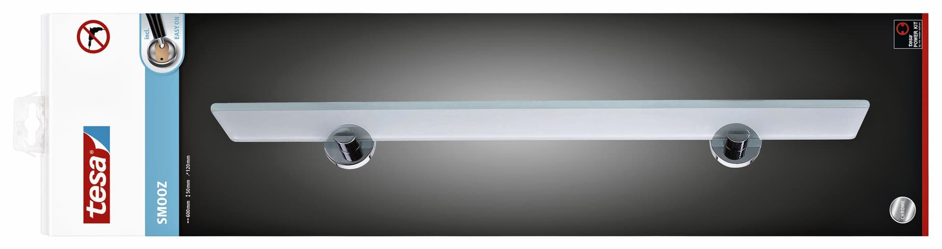 Planchet tesa® Smooz glas hoogglans verchroomd metaal zelfklevend 2