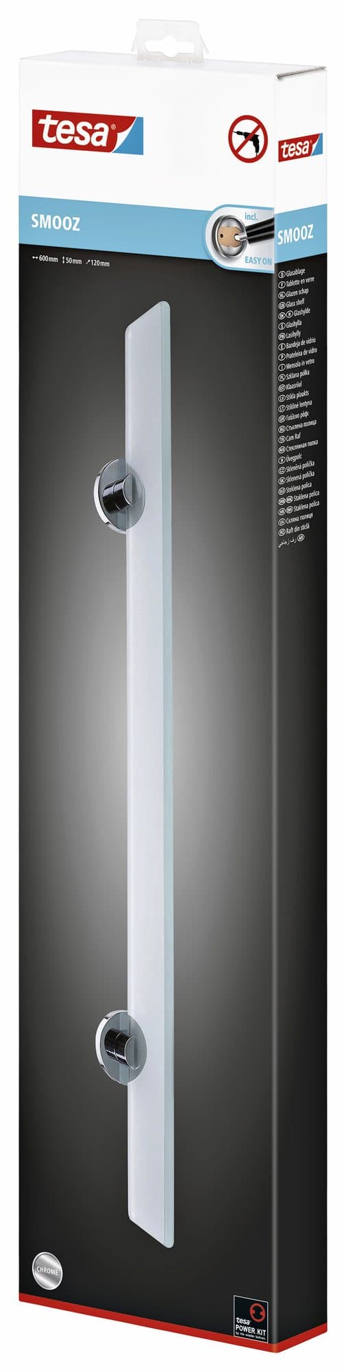 Planchet tesa® Smooz glas hoogglans verchroomd metaal zelfklevend 3