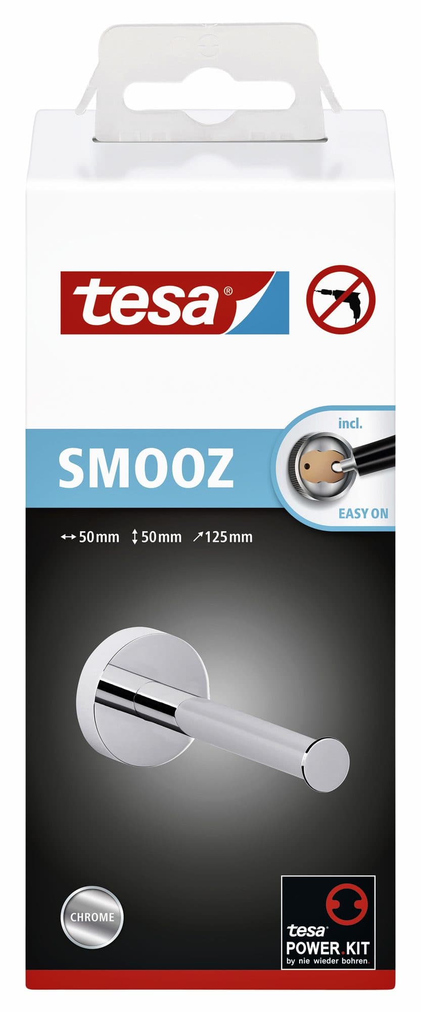 Reserverolhouder tesa® Smooz hoogglans verchroomd metaal zelfklevend 2