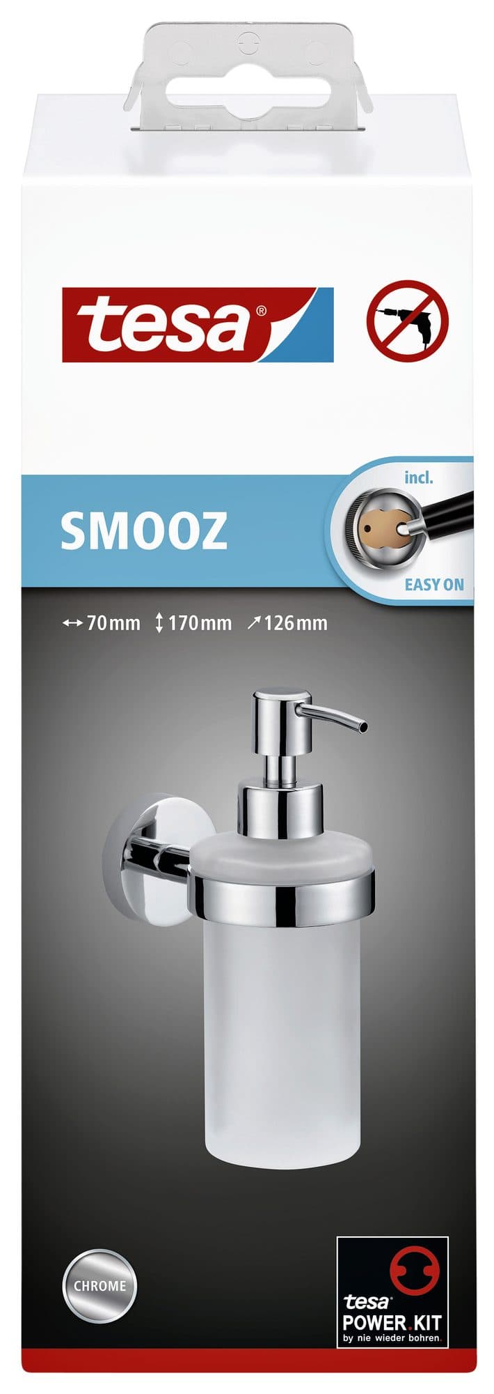 Zeeppomp tesa® Smooz hoogglans verchroomd metaal zelfklevend 2