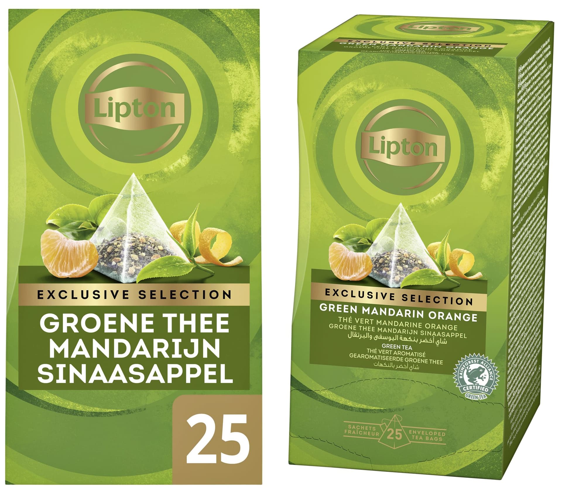 Thee Lipton Exclusive groene thee mandarijn sinaasappel 25 pramidezakjesx2gr 3