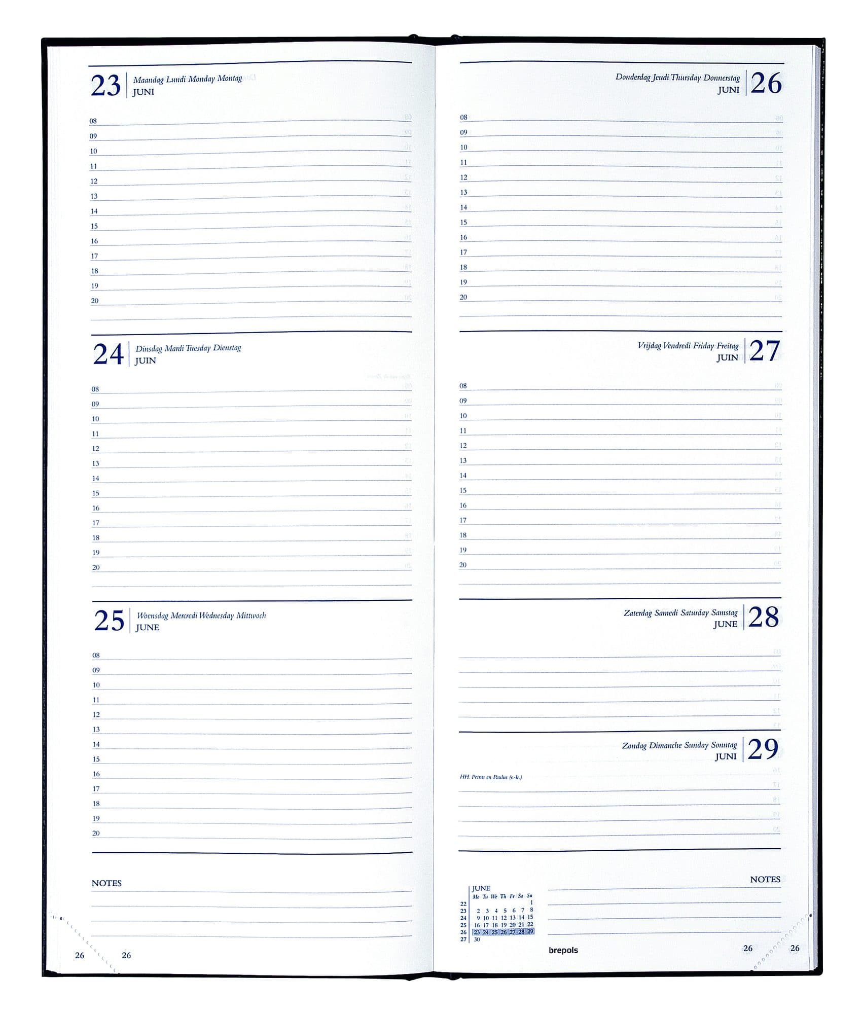 Agenda 2027 Brepols Saturnus Lima 7dagen/2pagina's smal zwart 2
