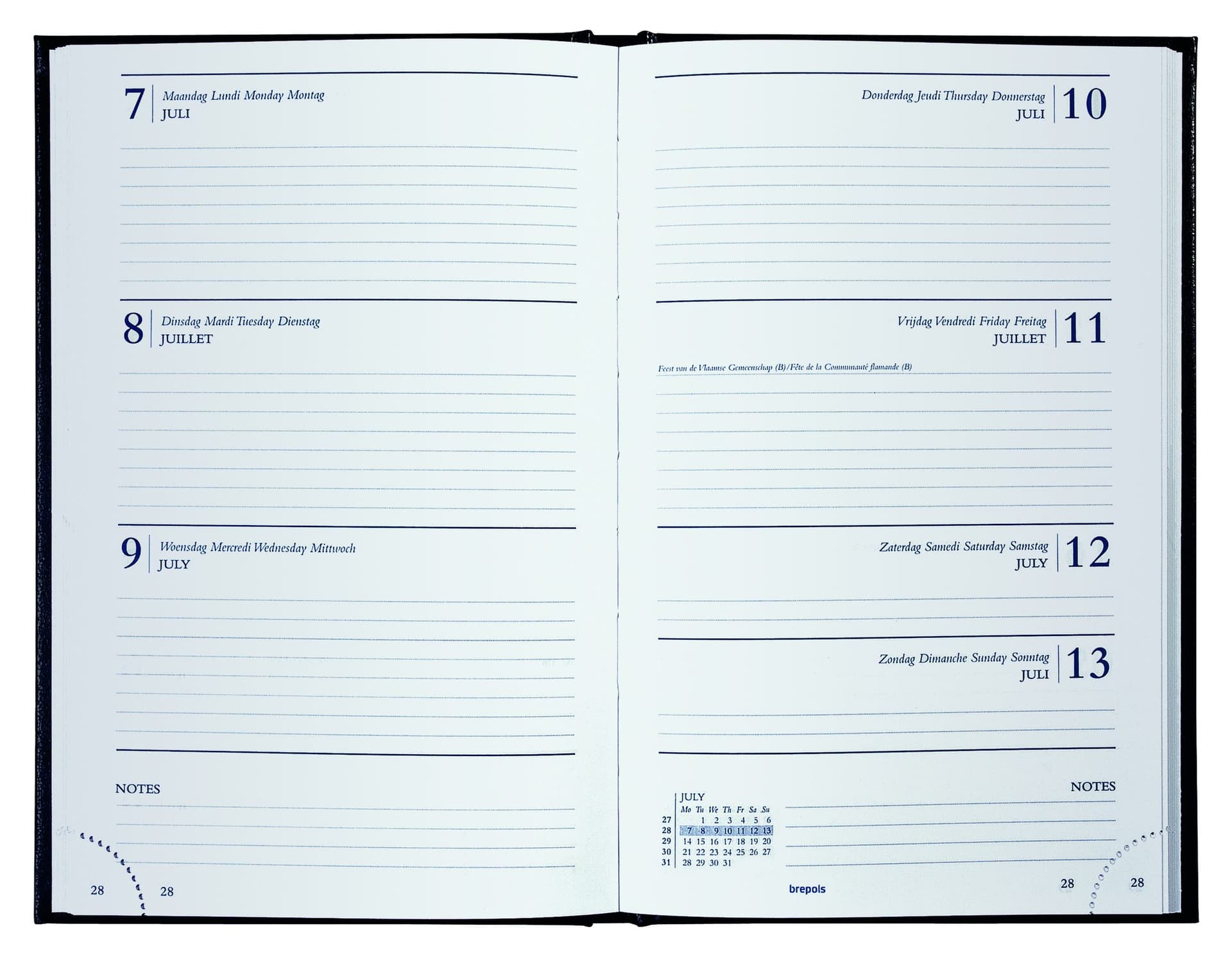 Agenda 2027 Brepols Saturnus Lima 7dagen/2pagina's zwart 2