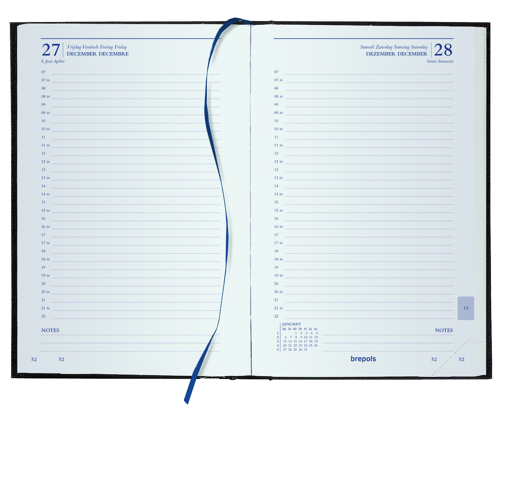 Agenda 2027 Brepols Saturnus Luxe 1dag/1pagina zwart 2