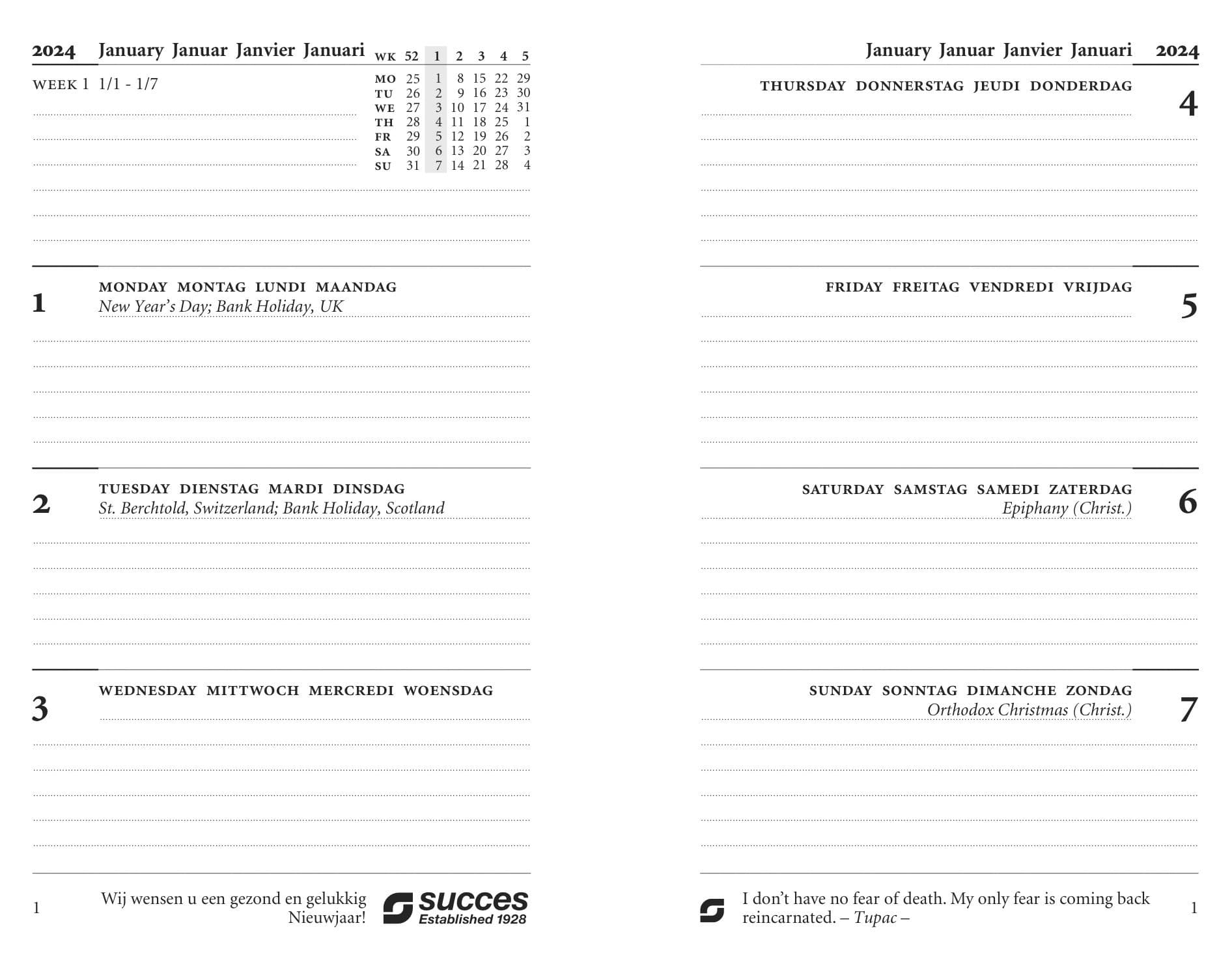 Calendarium 2027 Succes Junior 7dagen/2pagina's 2