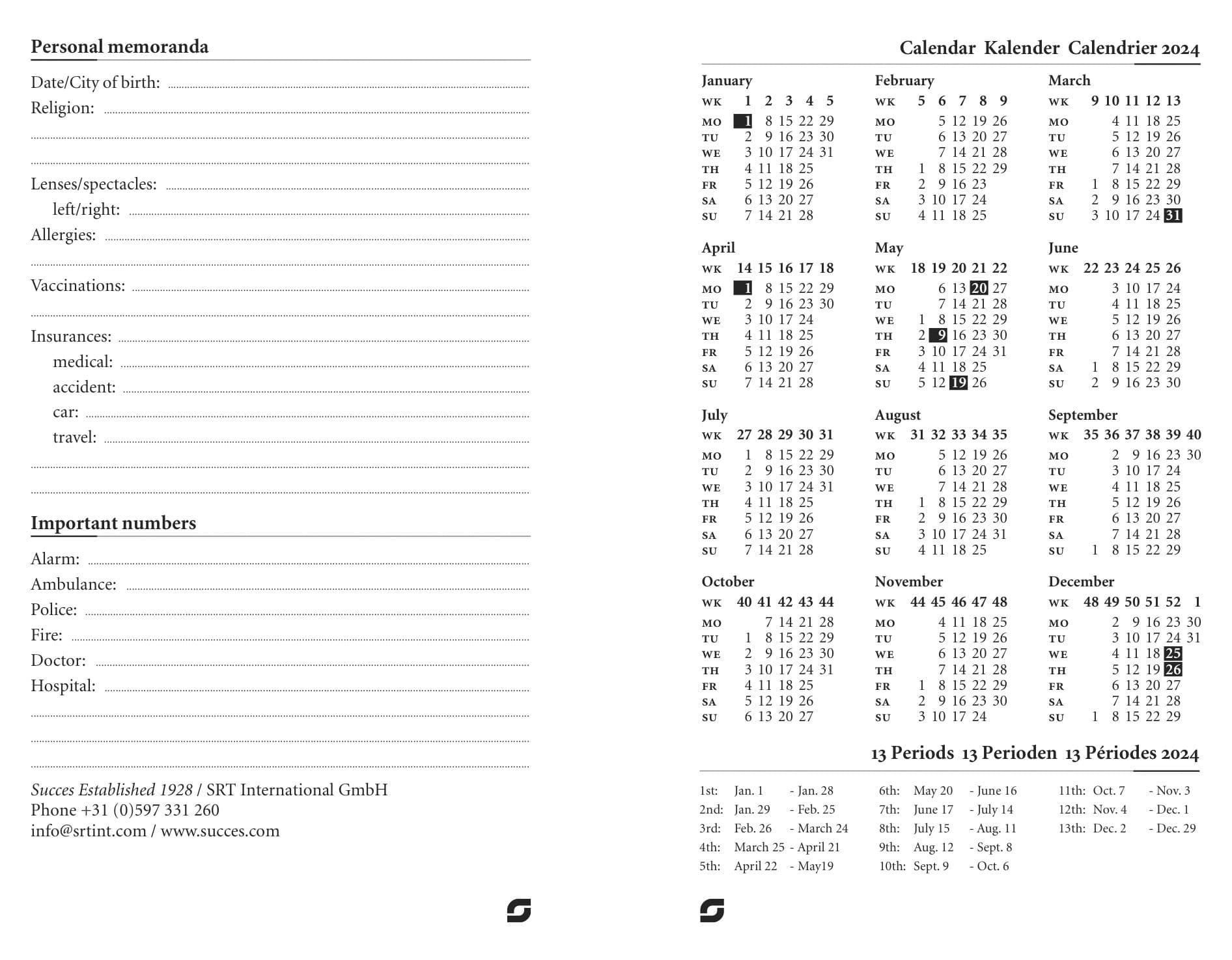 Calendarium 2027 Succes Junior 7dagen/2pagina's 3