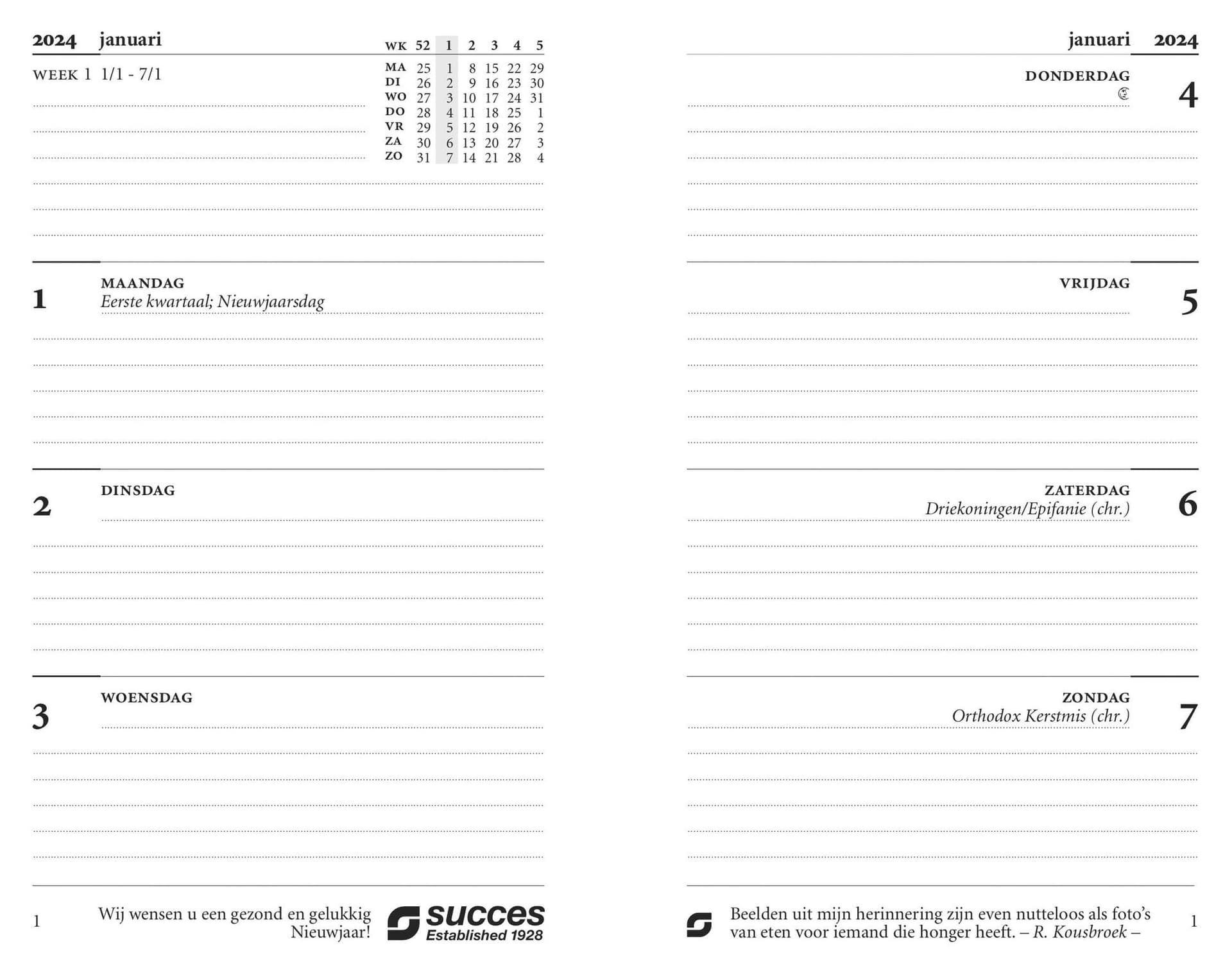 Agendavulling 2027 Succes Senior 7dagen/2pagina's 2