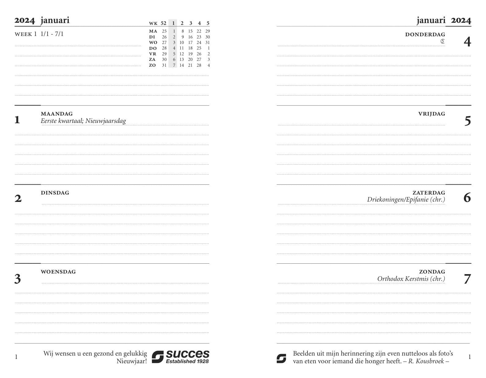 Agendavulling 2027 Succes Mini 7dagen/2pagina's 2