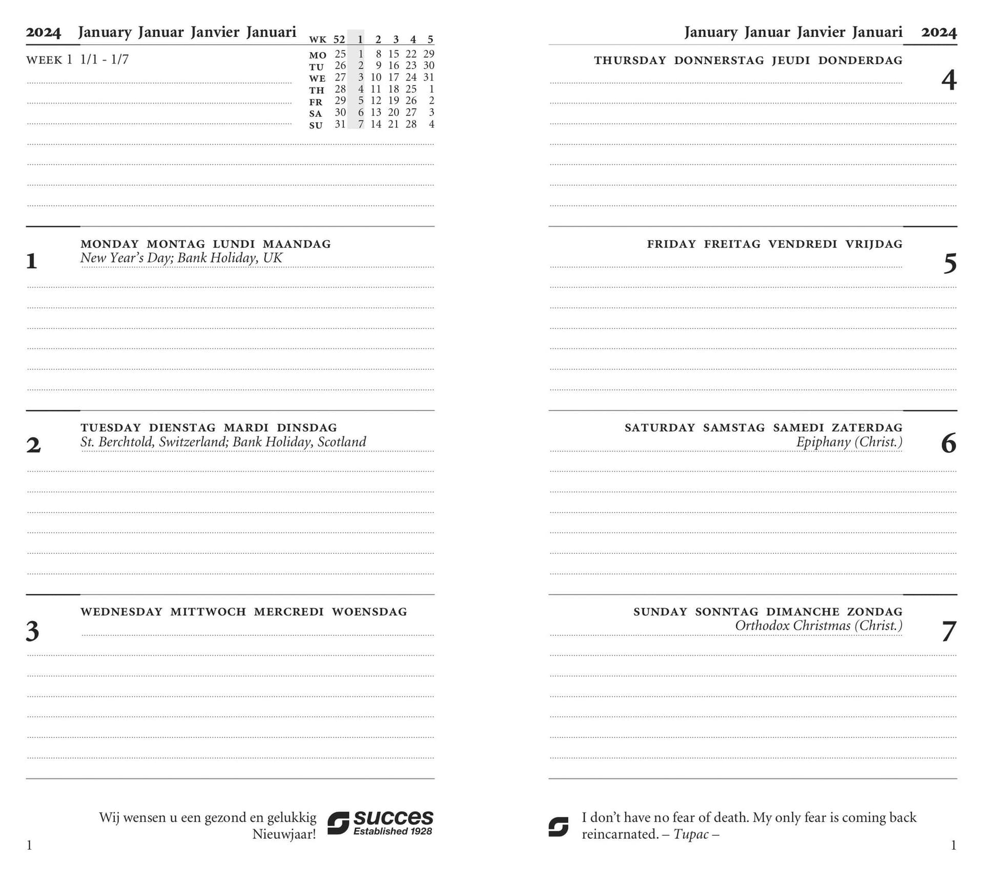 Agendavulling 2027 Succes Standard 7dagen/2pagina's 2