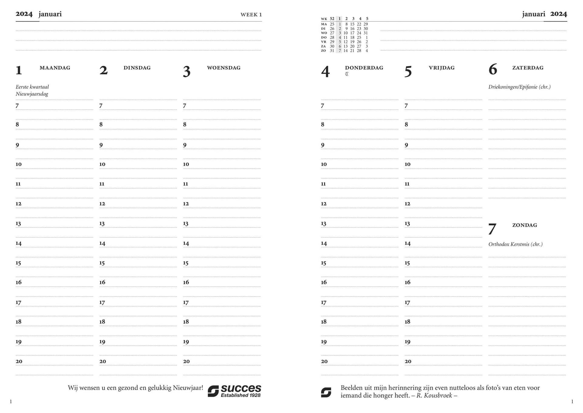 Agendavulling 2027 Succes Executive A5 7dagen/2pagina's 2