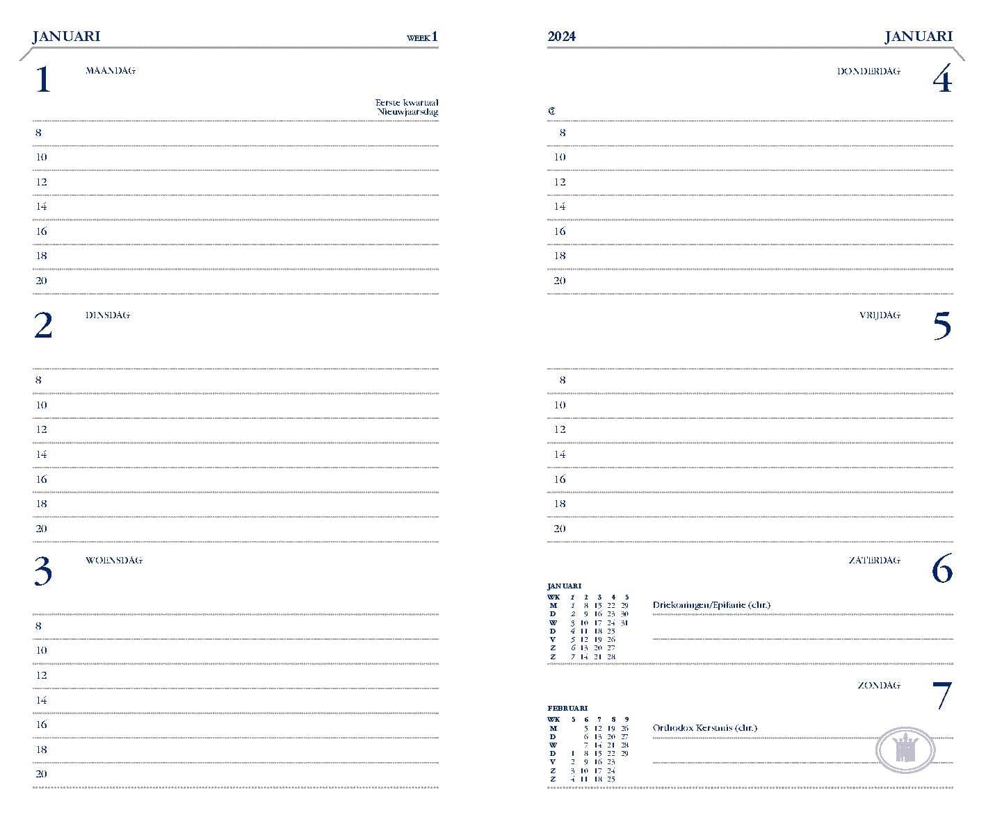 Agenda 2027 Ryam Memoplan 7 Mundior 7dagen/2pagina's zwart 2