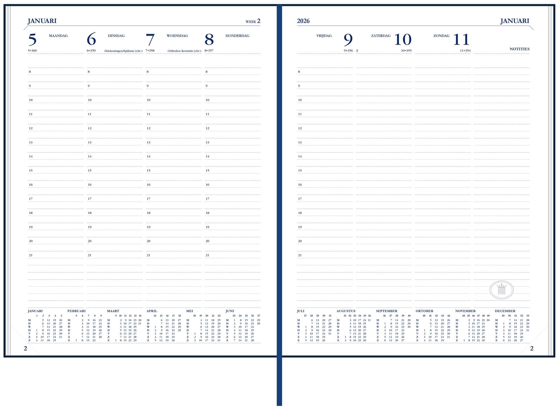 Agenda 2027 Ryam Weekplan Weekend Desk Lazio 7dagen/2pagina's assorti 5