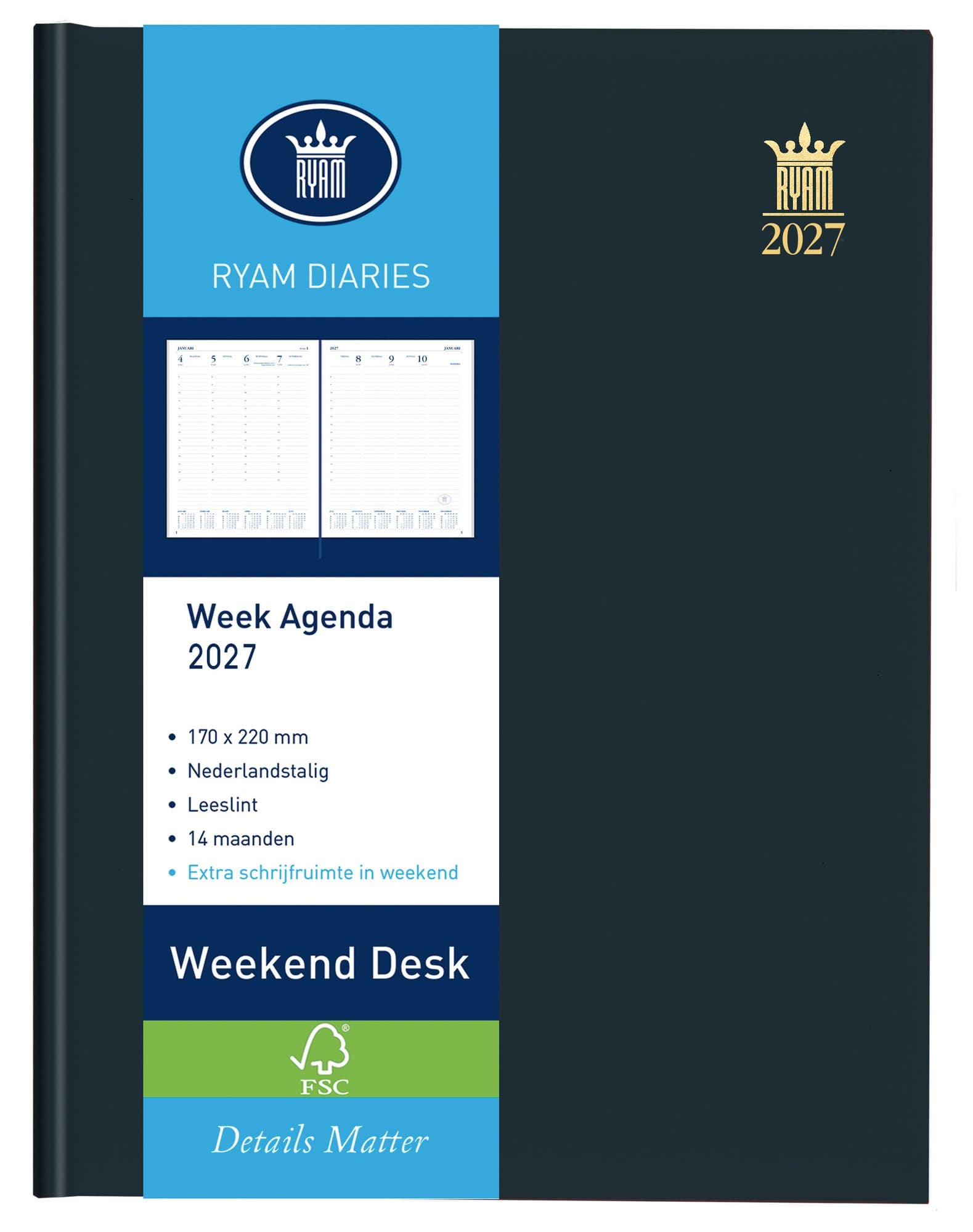 Agenda 2027 Ryam Weekplan Weekend Desk Lazio 7dagen/2pagina's assorti 3