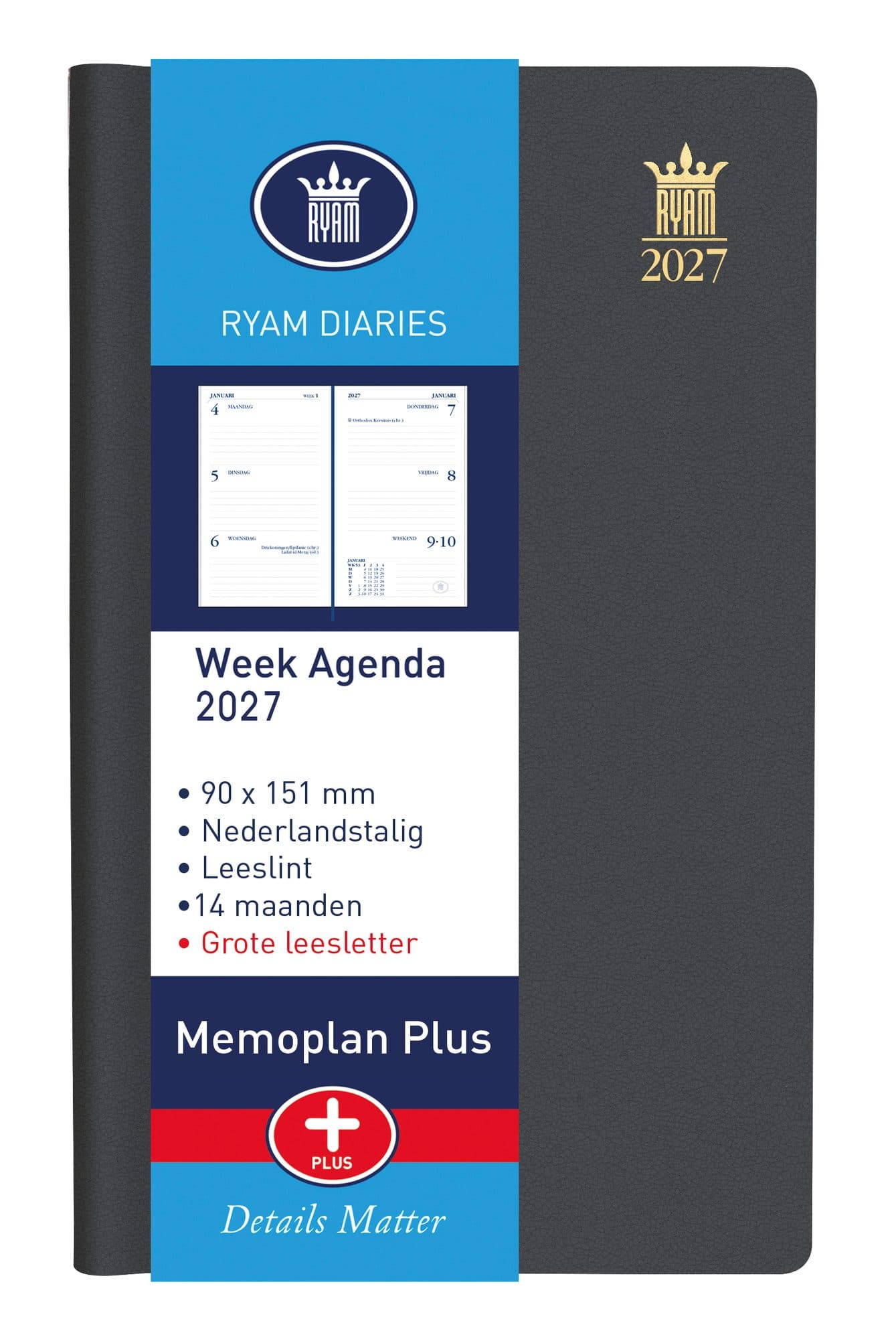 Agenda 2027 Ryam Memoplan 7 Plus Mundior 7dagen/2pagina's assorti 4