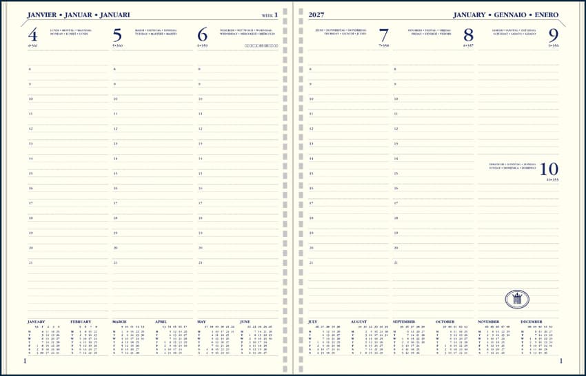 Agendavulling 2027 Ryam Executive A5 7dagen/2pagina's staand