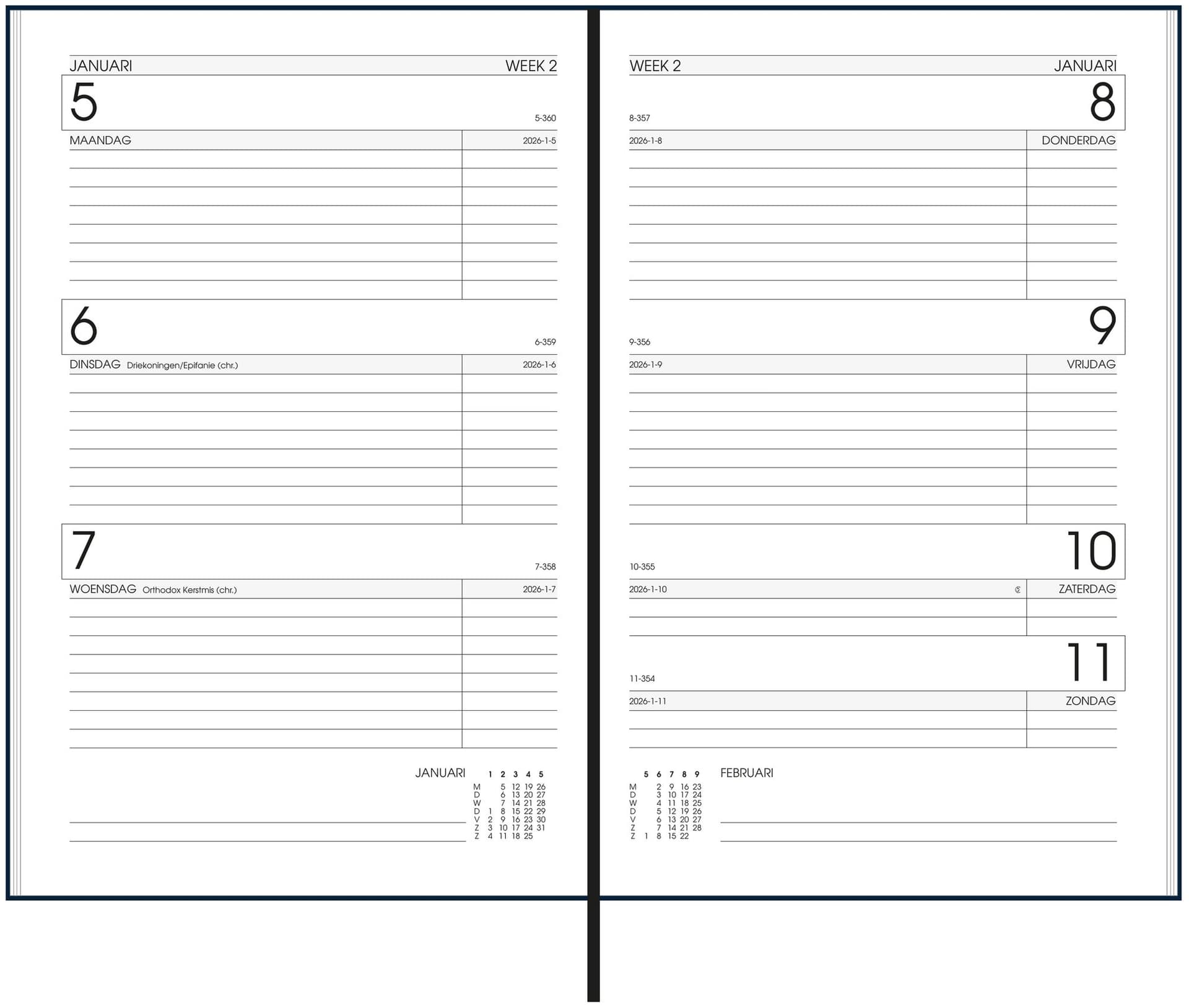 Agenda 2027 Ryam Efficiency Baladek 7dagen/2pagina's zwart 2