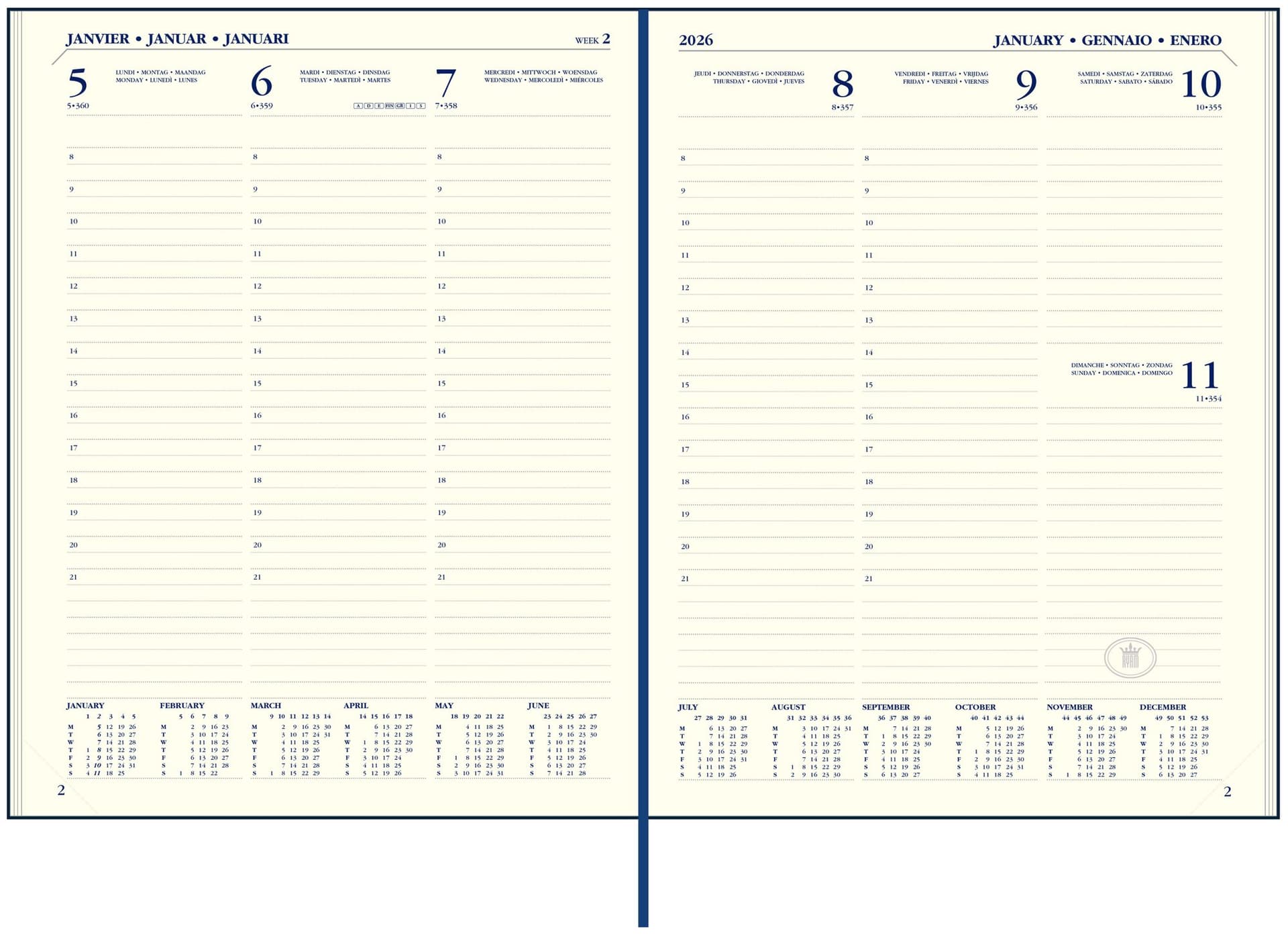 Agenda 2027 Ryam Executive Mundior 7dagen/2pagina's zwart 2
