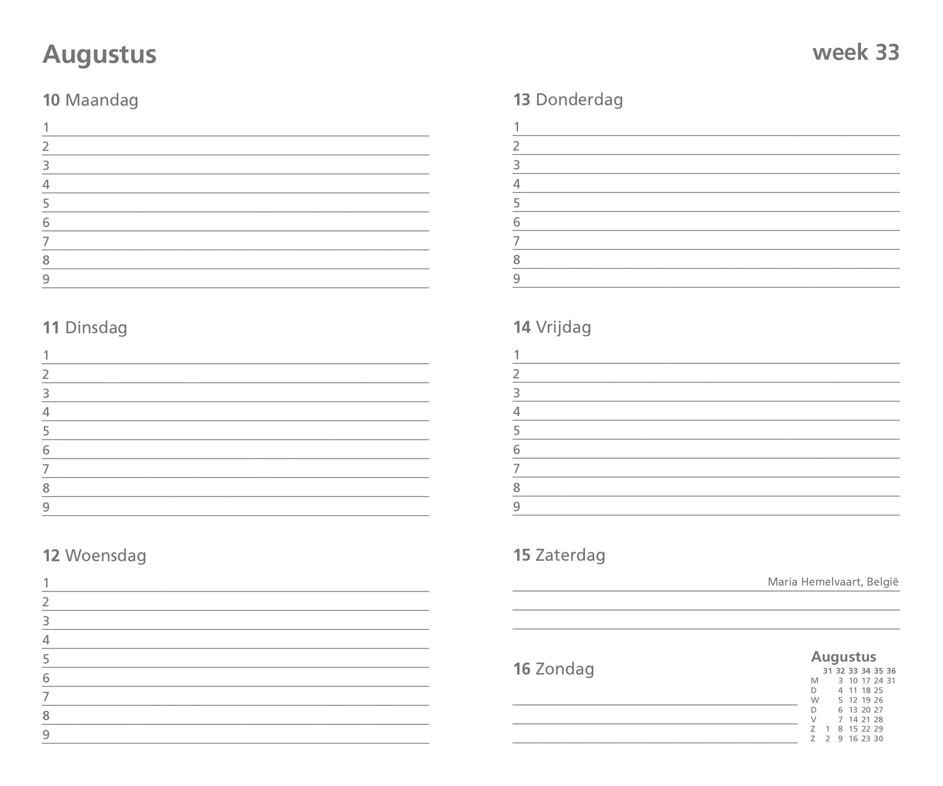 Schoolagenda 2026-2027 Ryam Cursus DeLuxe 7dagen/2pagina's zwart 3
