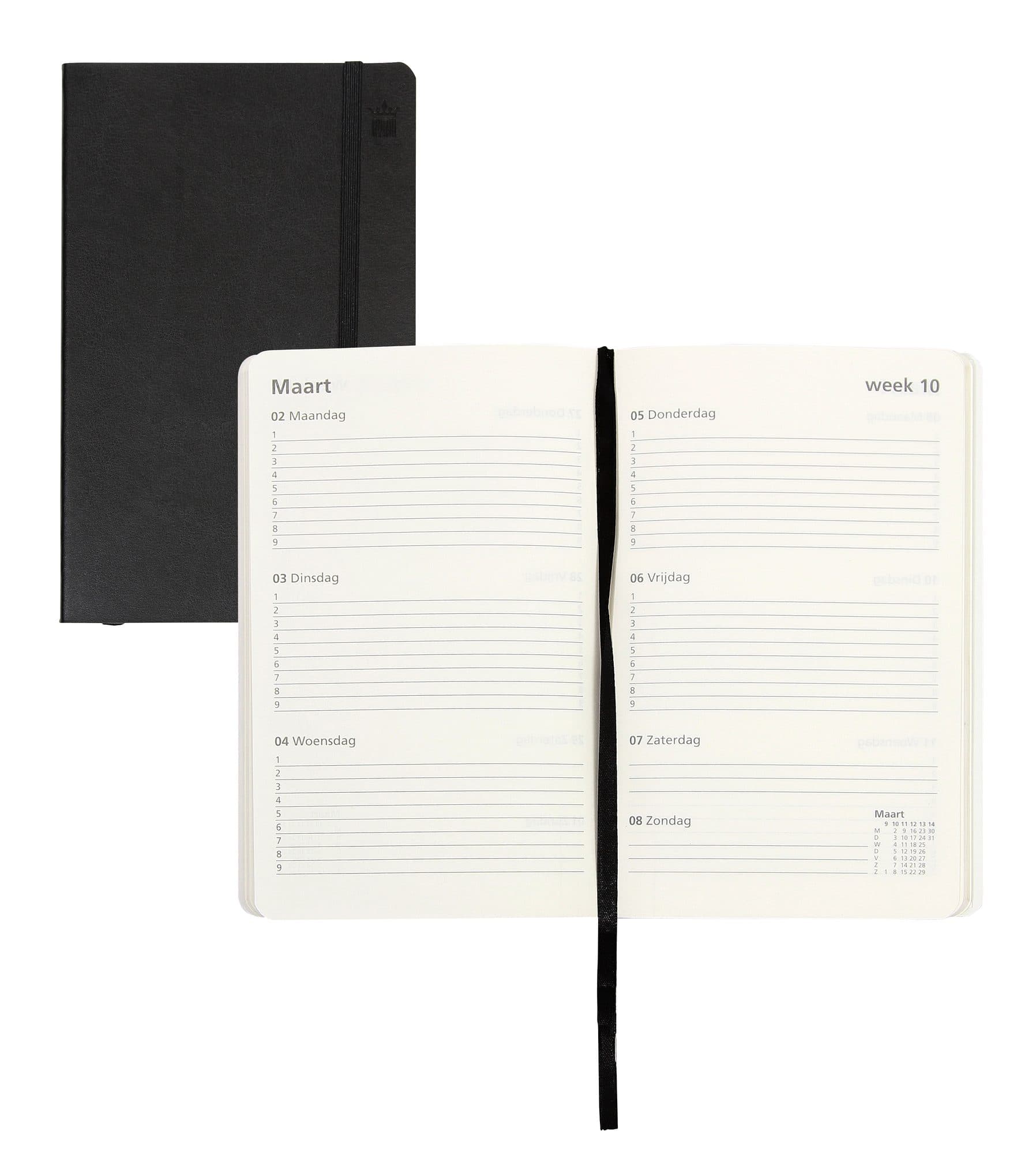 Schoolagenda 2026-2027 18mnd Ryam Studie 7dagen/2pagina's zwart 2