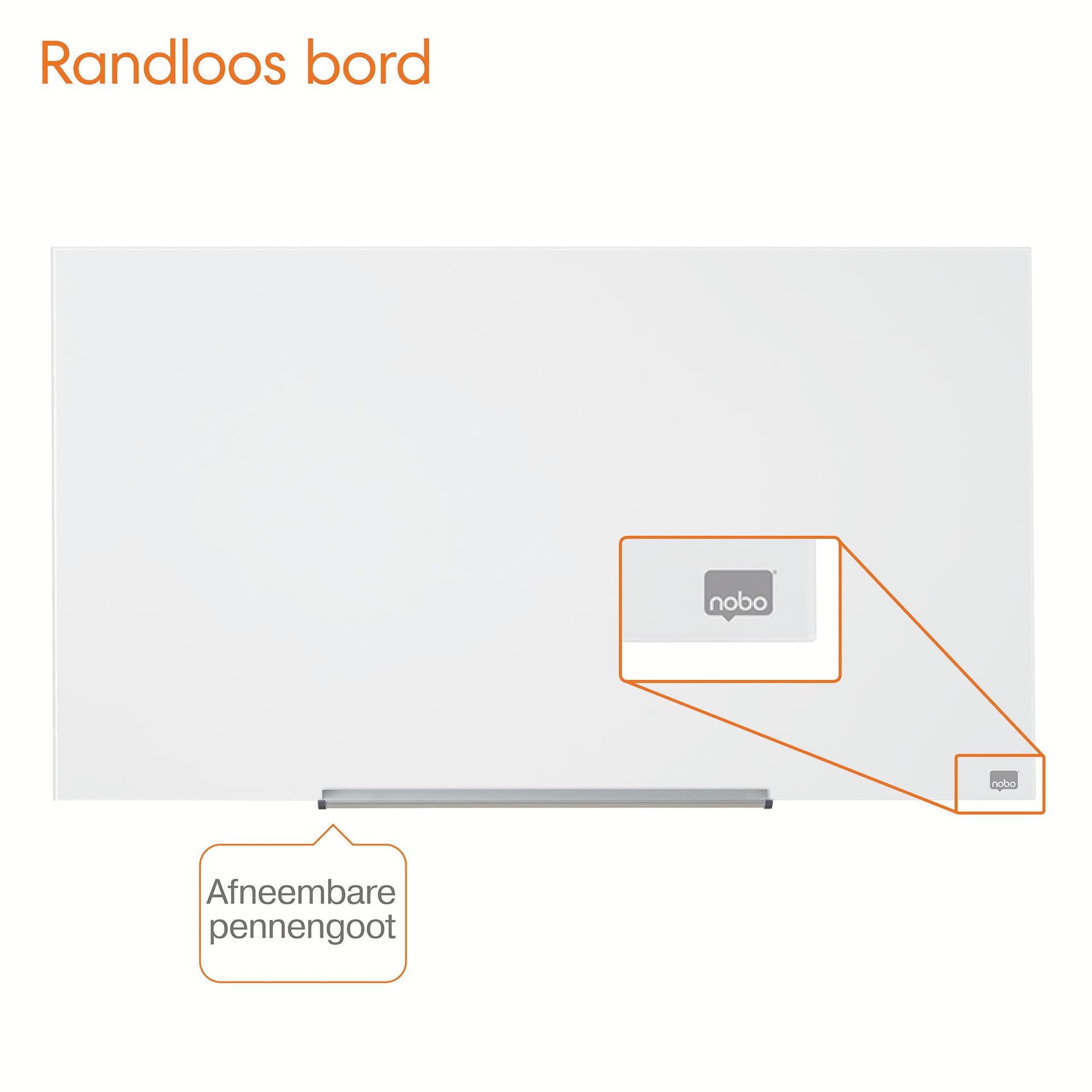 Glasbord Nobo Impression Pro 126x71cm briljant wit 3