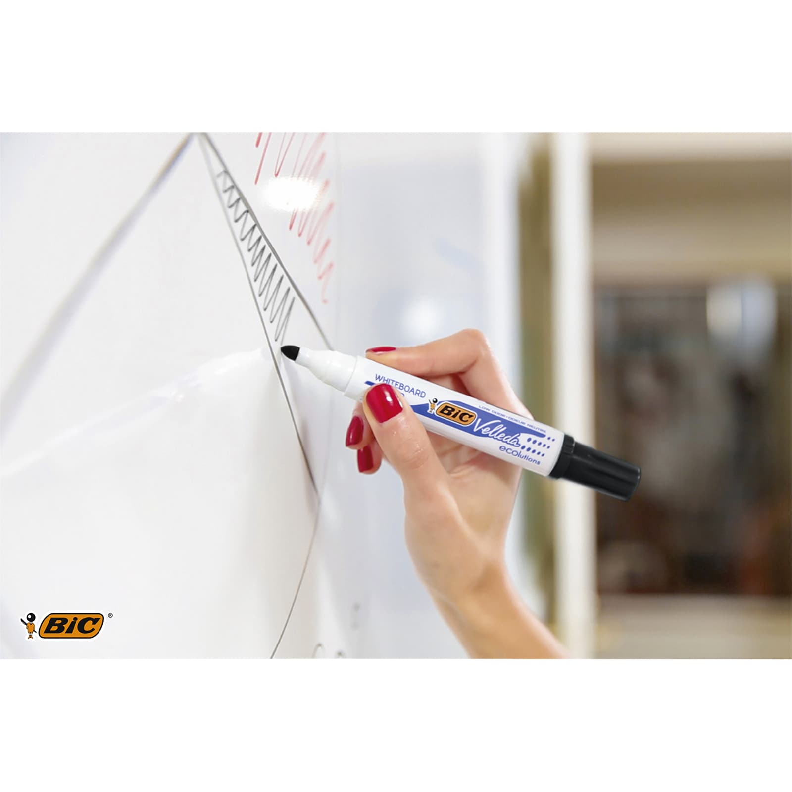 Whiteboardmarker Bic Velleda 1701 rond large zwart 5