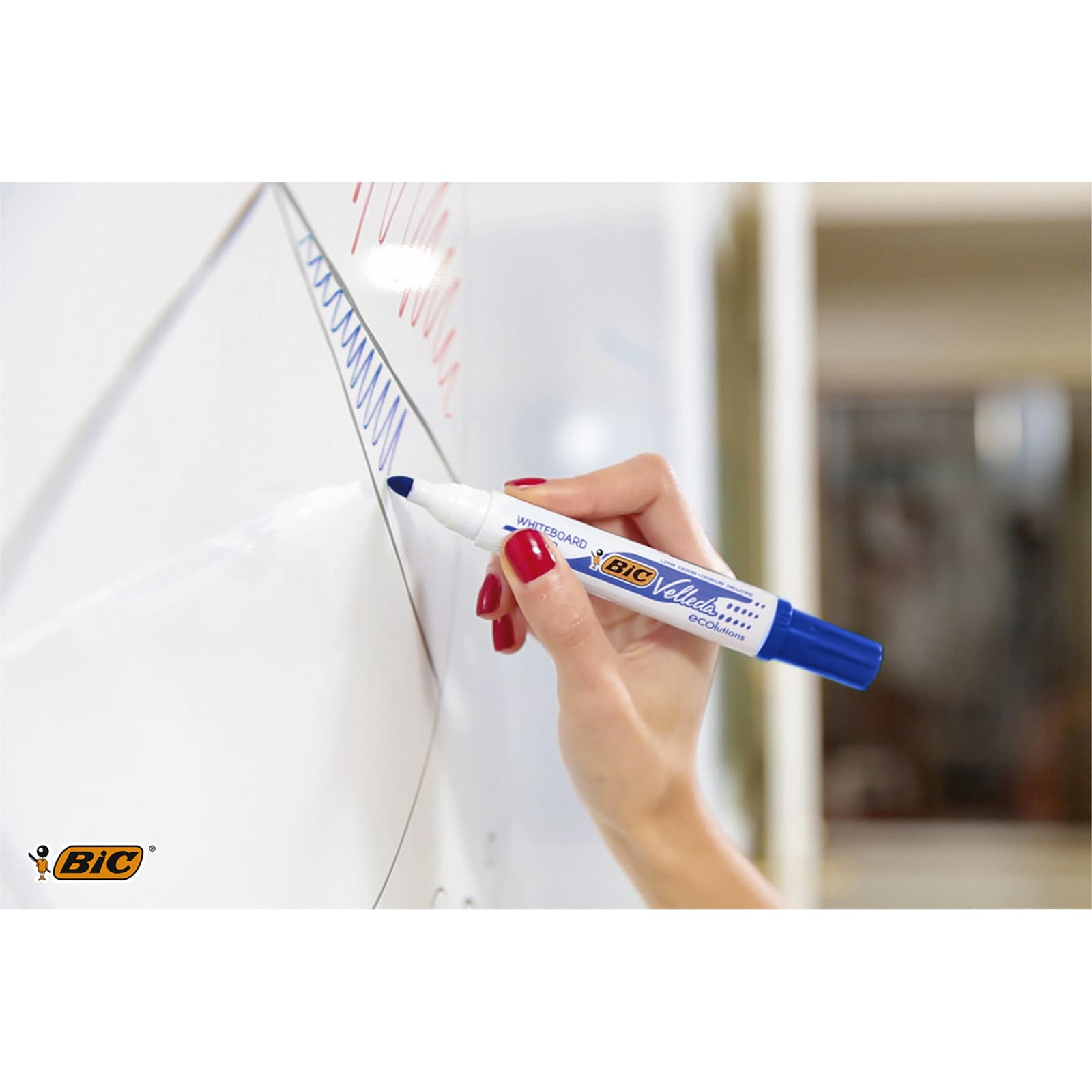 Whiteboardmarker Bic Velleda 1701 rond large blauw 5