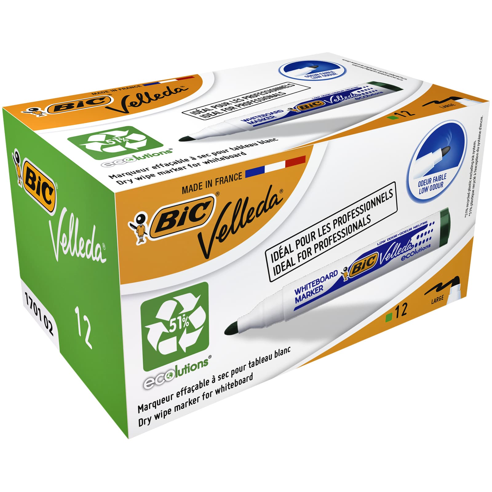 Whiteboardmarker Bic Velleda 1701 rond large groen 2