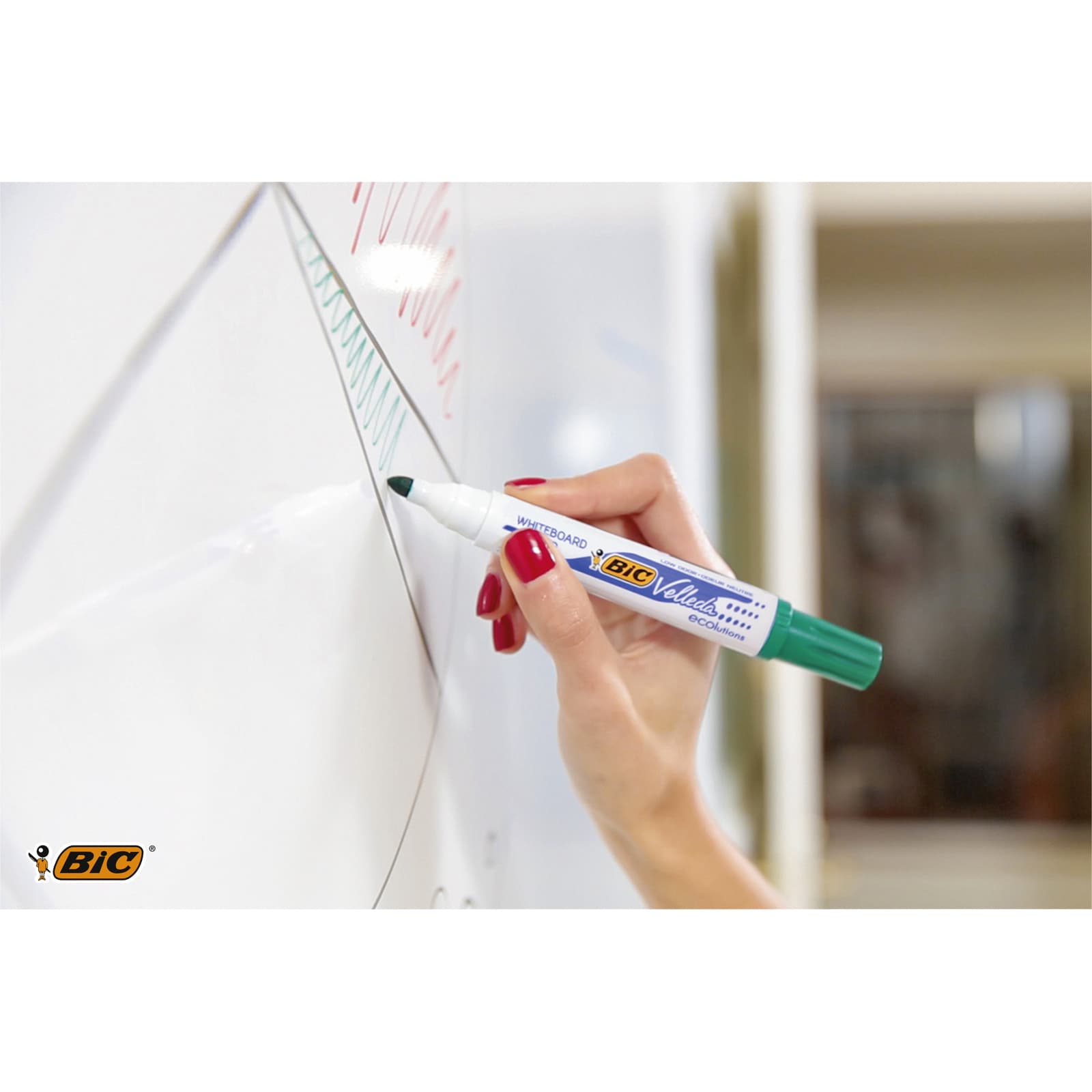 Whiteboardmarker Bic Velleda 1701 rond large groen 5