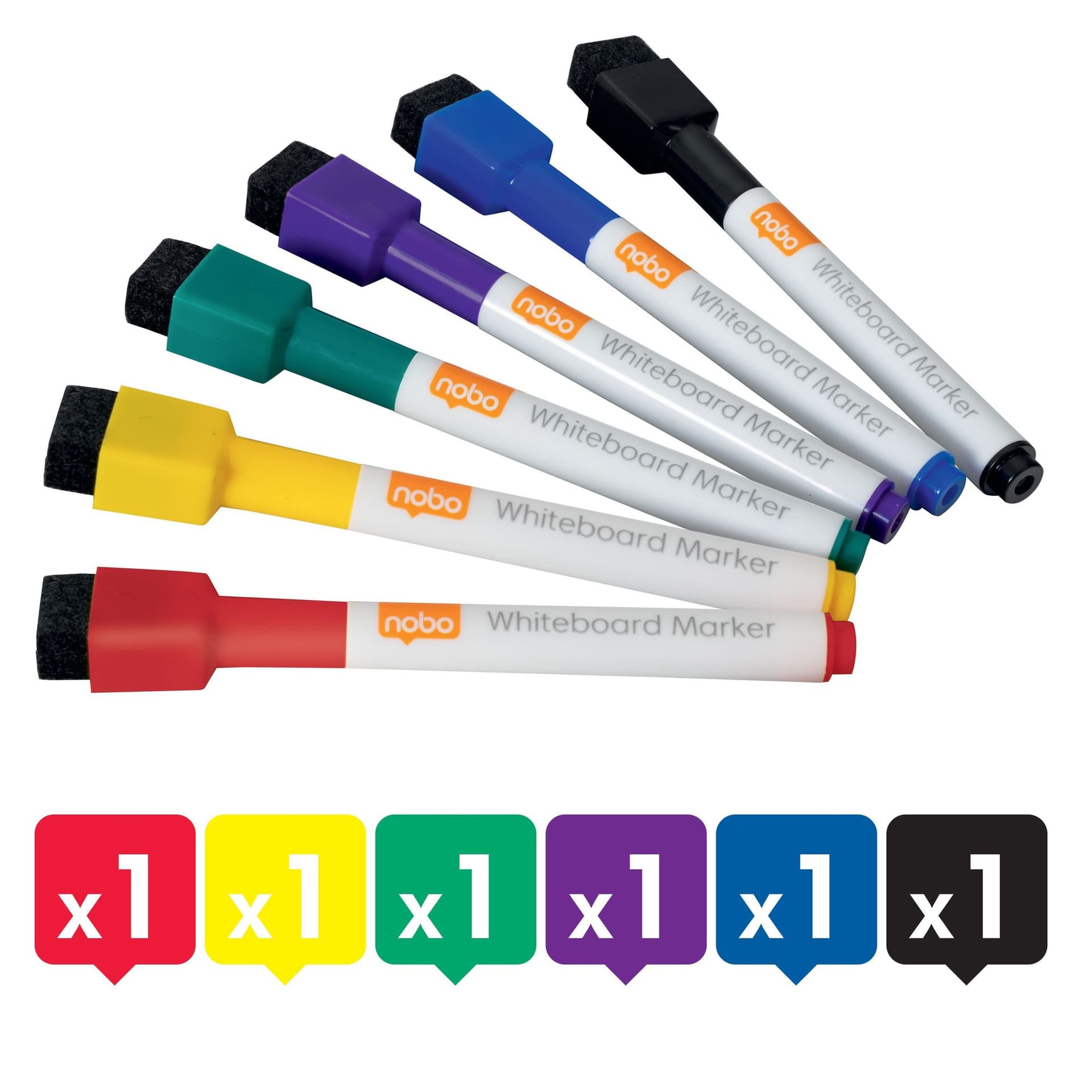 Whiteboardmarker Nobo mini assorti 6 stuks 2