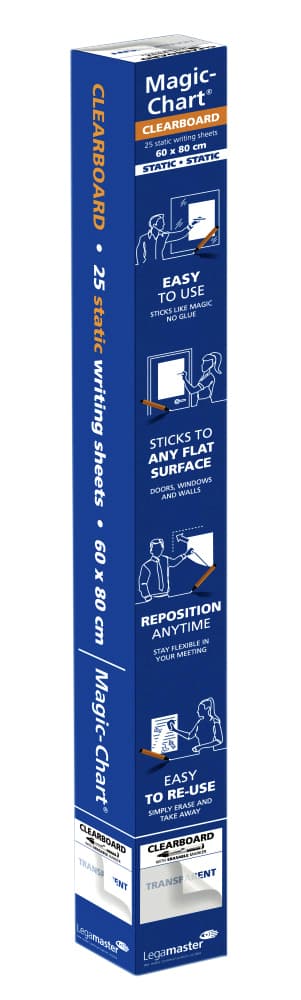 Magic-Chart Legamaster Whiteboard 600x800mm transparant 25 vel 2