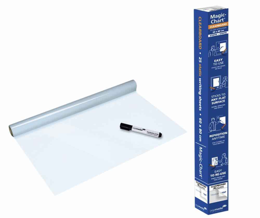 Magic-Chart Legamaster Whiteboard 600x800mm transparant 25 vel 3
