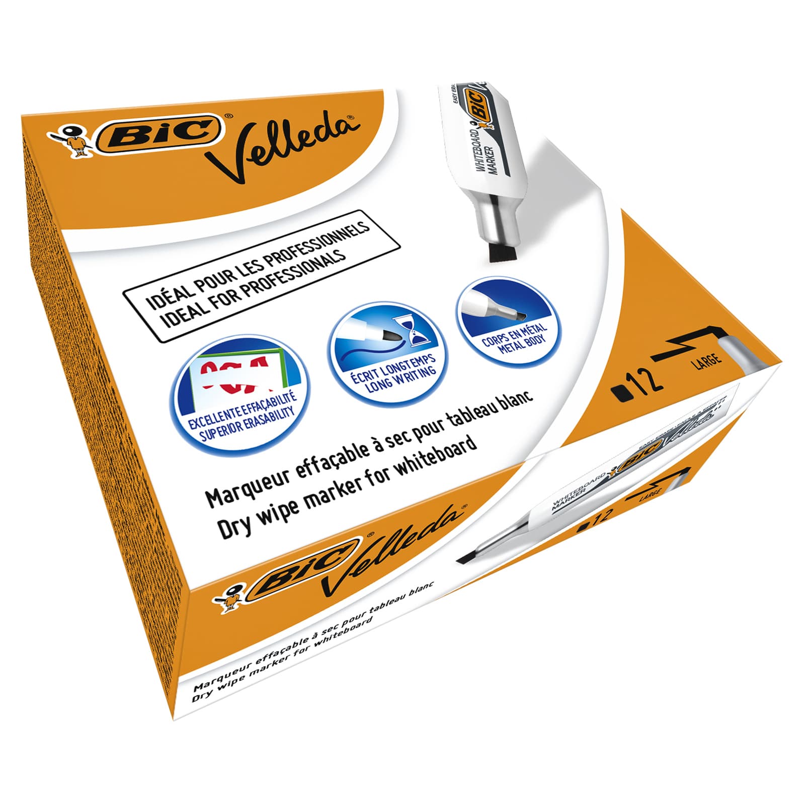 Whiteboardmarker Bic Velleda 1781 schuin large zwart 2