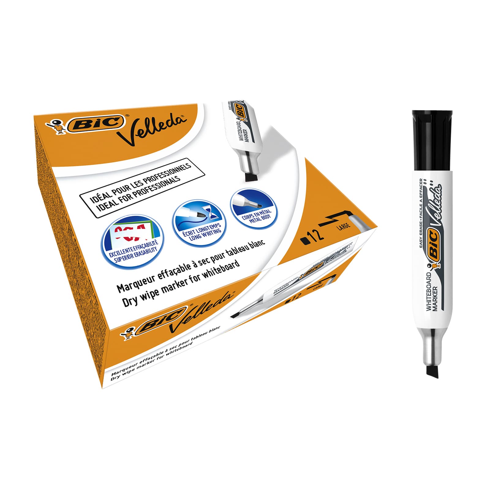 Whiteboardmarker Bic Velleda 1781 schuin large zwart 3
