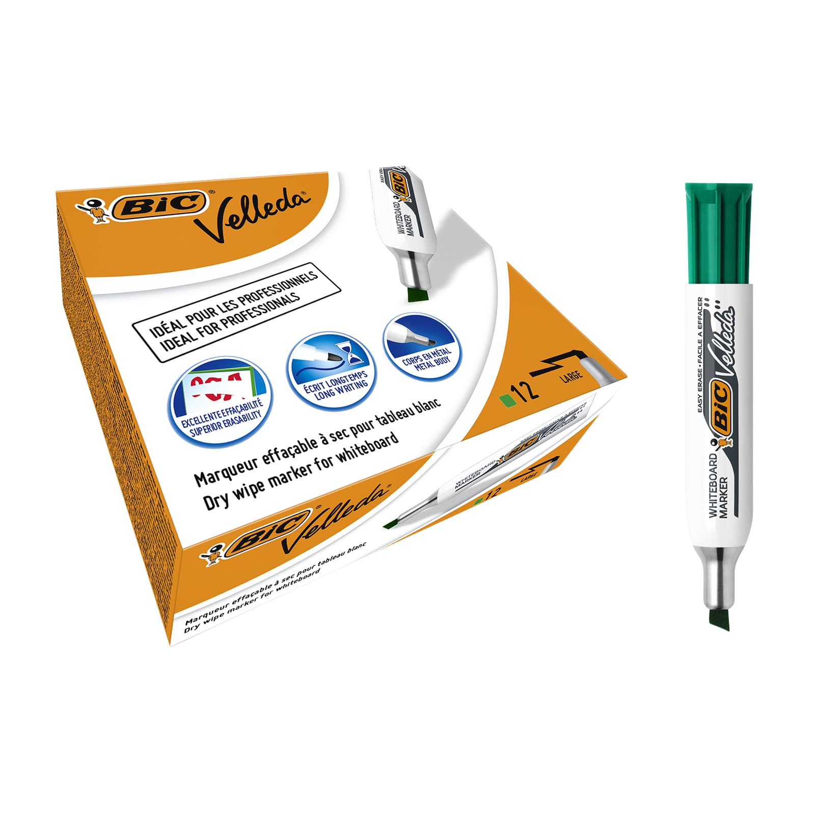 Whiteboardmarker Bic Velleda 1781 schuin large groen 3