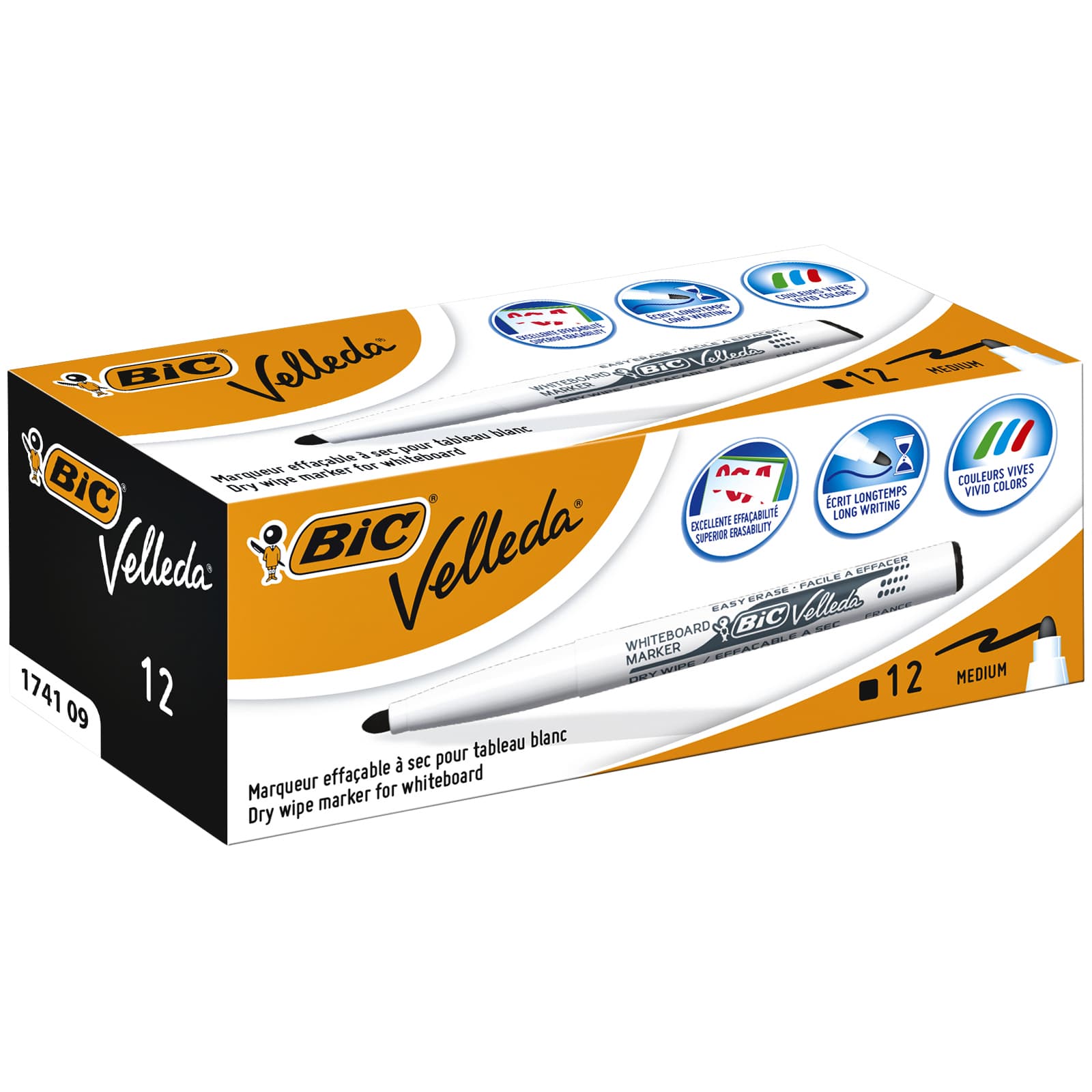 Whiteboardmarker Bic Velleda 1741 rond medium zwart 2