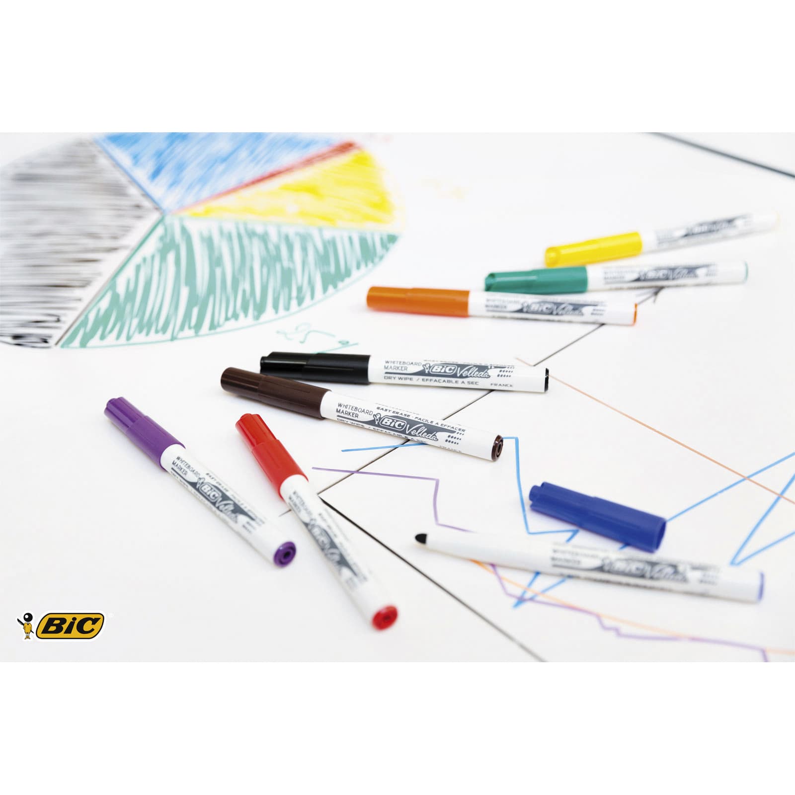 Whiteboardmarker Bic Velleda 1744 rond medium assorti 4 stuks 4