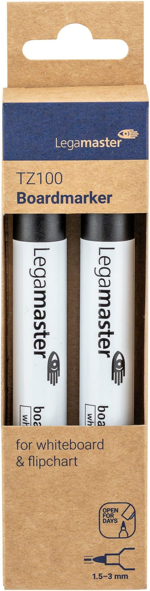 Whiteboardmarker Legamaster TZ 100 rond 1.5-3mm zwart blister à 2st