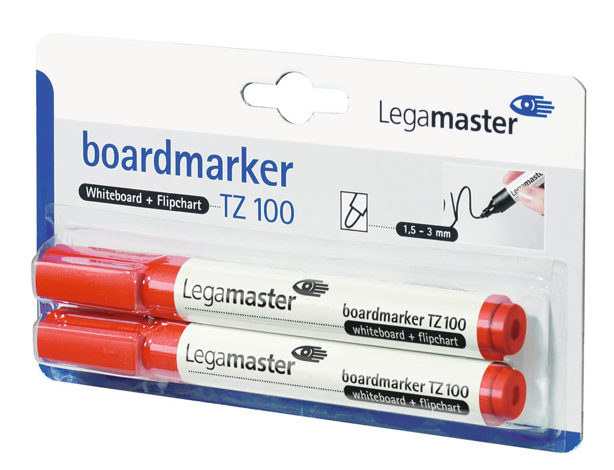 Whiteboardmarker Legamaster TZ 100 rond 1.5-3mm rood blister à 2 stuks