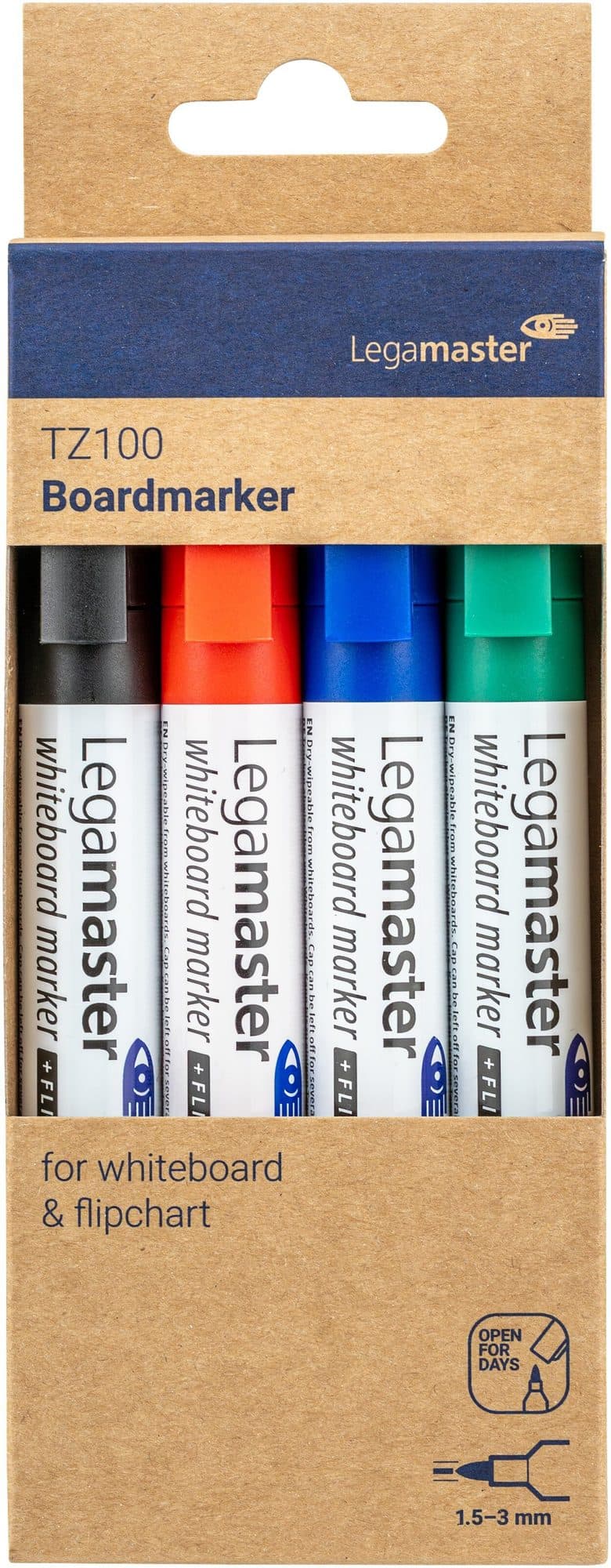 Whiteboardmarker Legamaster TZ 100 rond 1.5-3mm assorti blister à 4st