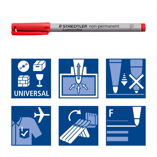 Viltstift Staedtler Lumocolor 316 non permanent F rood 3