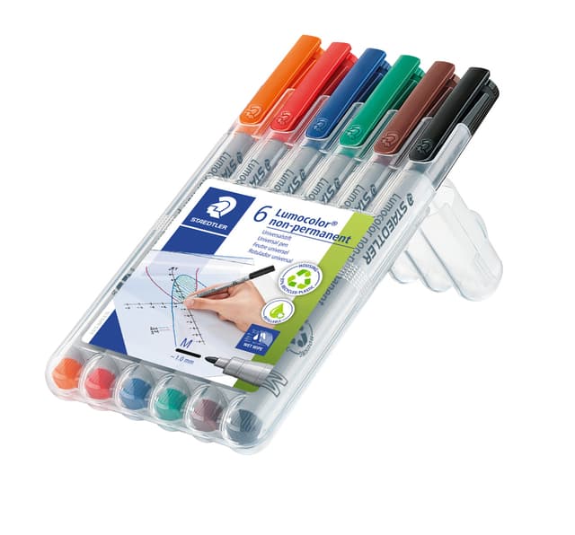 Viltstift Staedtler Lumocolor 315 non permanent medium assorti 6 stuks 2