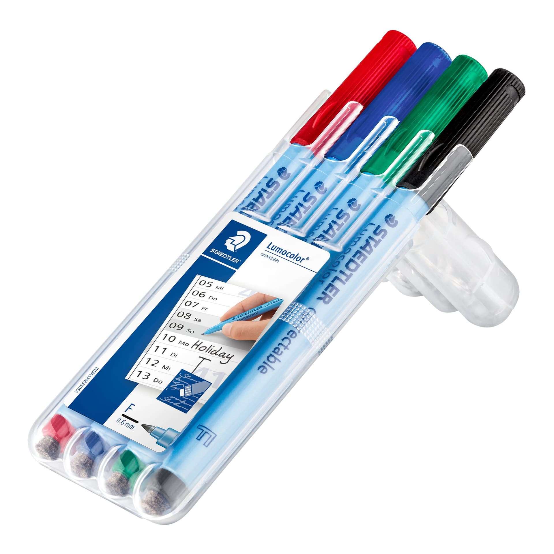 Viltstift Staedtler Lumocolor 305 non permanent correctable F ass 4st 2